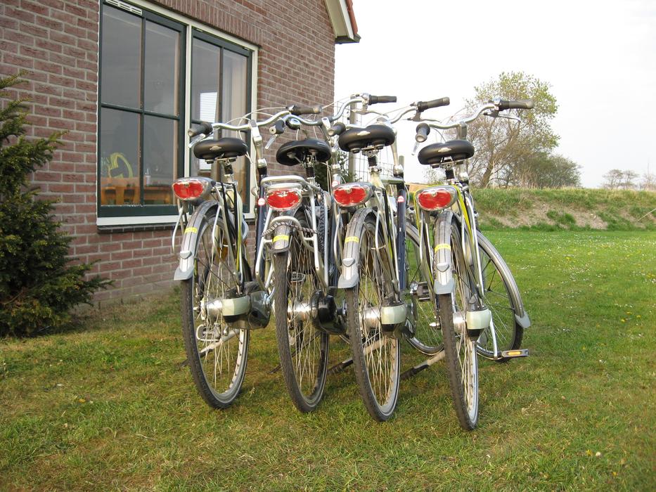 bicycle parking in front of the house