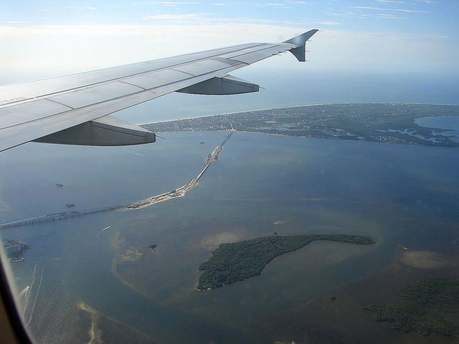 airplane wing in the window