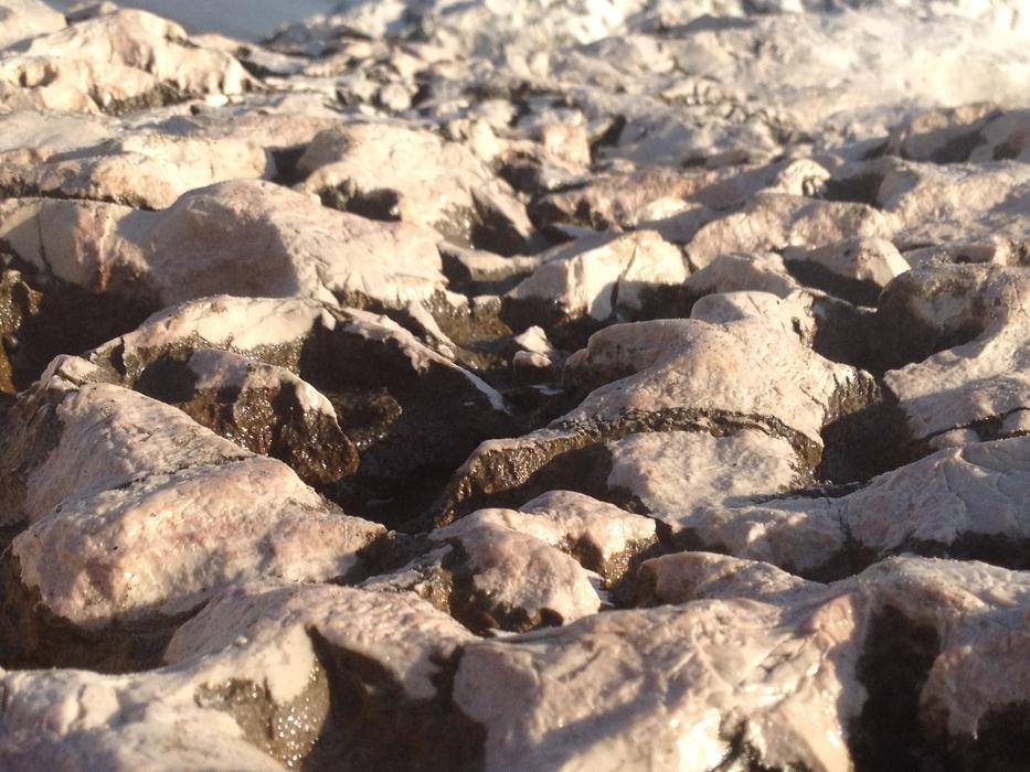 stone cliffs on the beach