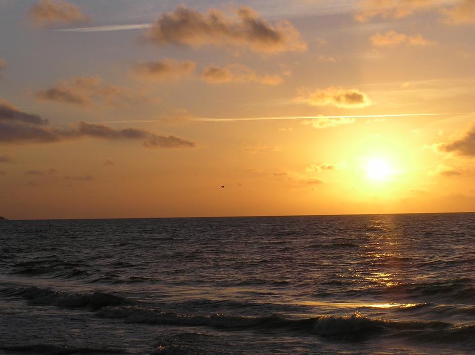 sun illuminating the sea