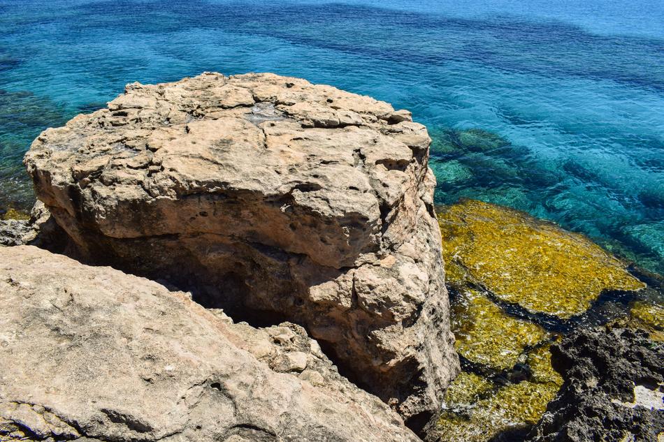 stone cliff by the sea view