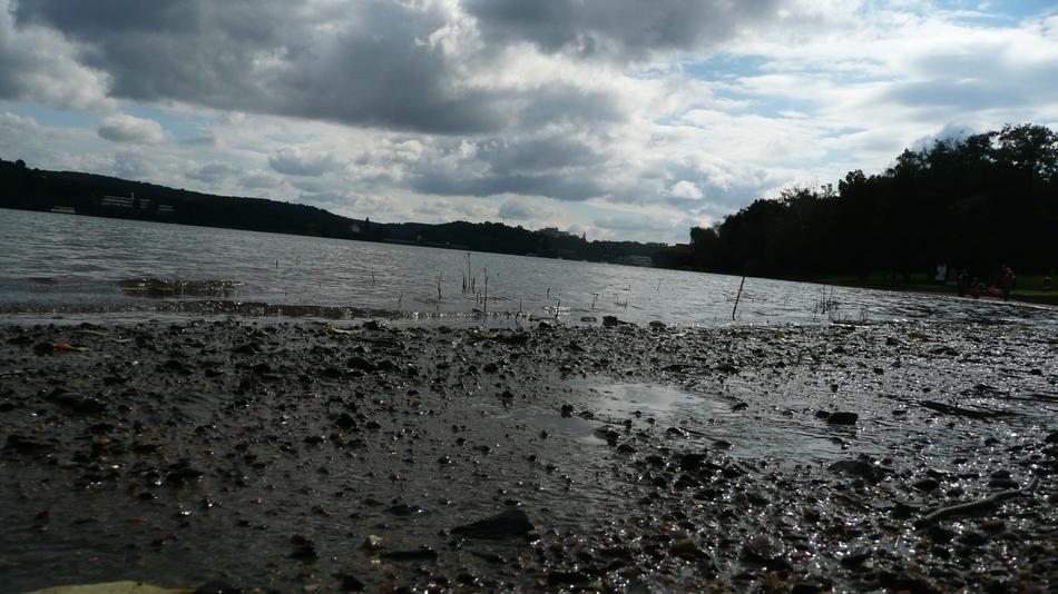 wet beach by the lake