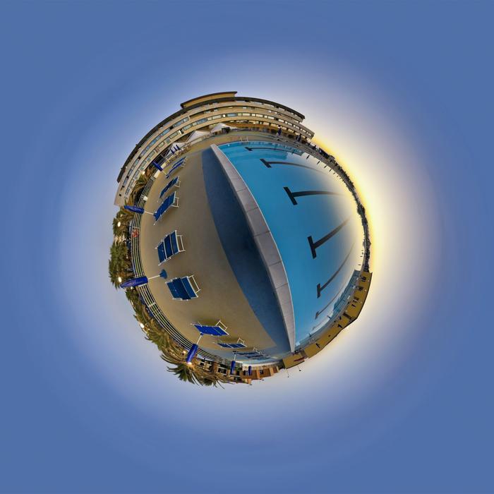 the circle blue landscape is beautiful