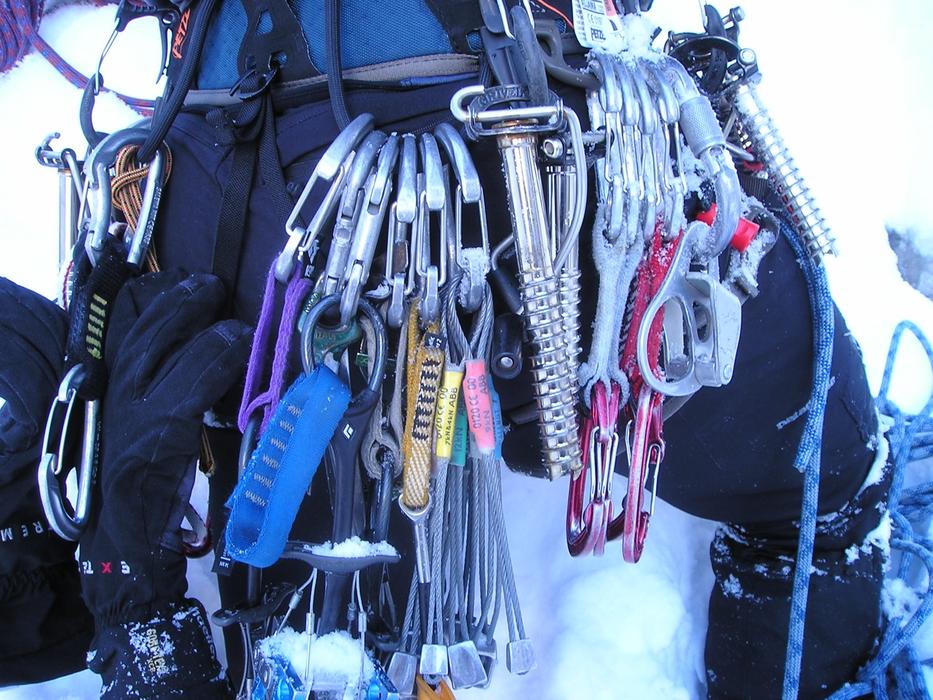 photo of climbing carabiners