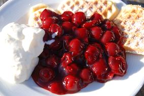 Sour Cherries waffles