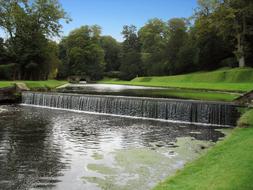 Waterfall green grass