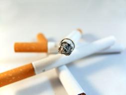 macro photo of a stack of cigarettes