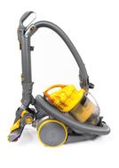 photo of a gray-yellow home vacuum cleaner