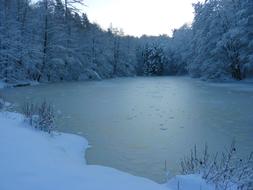 Winter Lake Ice snow