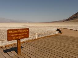 Badwater Basin Salt Pan sign