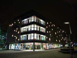 kaufhof store with Christmas Lights at Night, germany