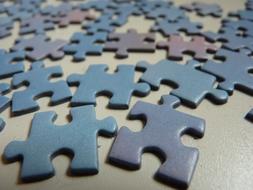 Puzzle Piece blue and purple