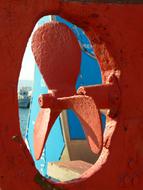 Ship Screw Propeller red