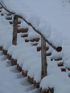 Stairs Wood Winter snow