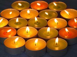 burning candles in an asian temple