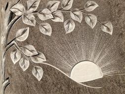 Tombstone Cemetery sun drawing