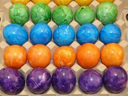 Easter Eggs green blue orange purple