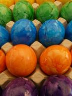 Eggs green blue orange purple