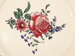 painting on vintage Porcelain Plate, Rose