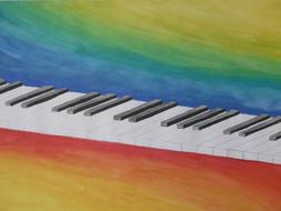 Piano Keys colors banner drawing