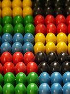multi-colored wooden balls