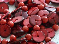 necklace with Wooden red Beads