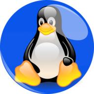 penguin linux mascot blue drawing