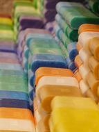 fragrant multi-colored soap in the market