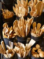 Wooden Cutlery on market stall