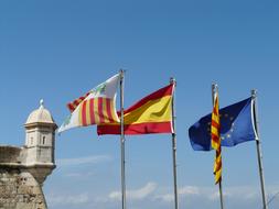 Flags Wind sky