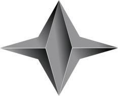 star square ornament as a grey 3d drawing