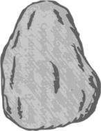 painted gray stone on white background