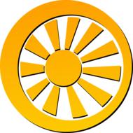 wheel spoke sun symbol drawing