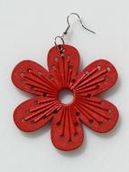 earring in the form of a red flower