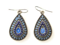 silver Earrings with blue Stone