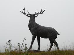 Red Deer Bronze Statue