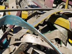 Many colorful aluminium metal