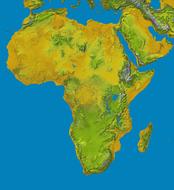 Africa map with relief