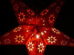 Star Poinsettia Decor red