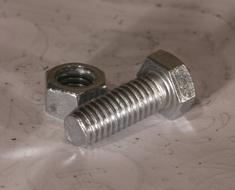 grey Nut Bolt Threaded
