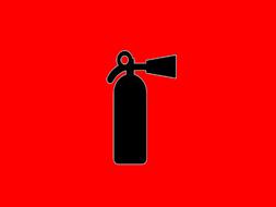 black icon of fire extinguisher