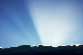 sunbeams over the hills in Hawaii