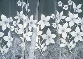 Curtain with flowers on Window