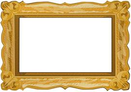 Beautiful decorated frame with white picture