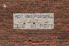 Clay Brick Wall sign