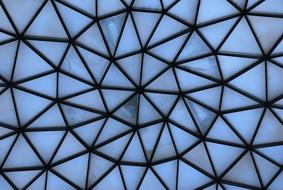geometric grid on a glass dome