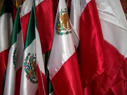 green, white and red flags