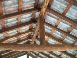 photo of a wooden crate roof