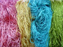 dyed multicolored wool close up