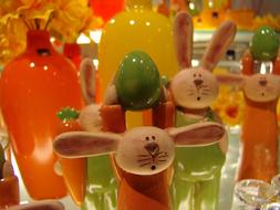 colorful Easter Ceramic figurines